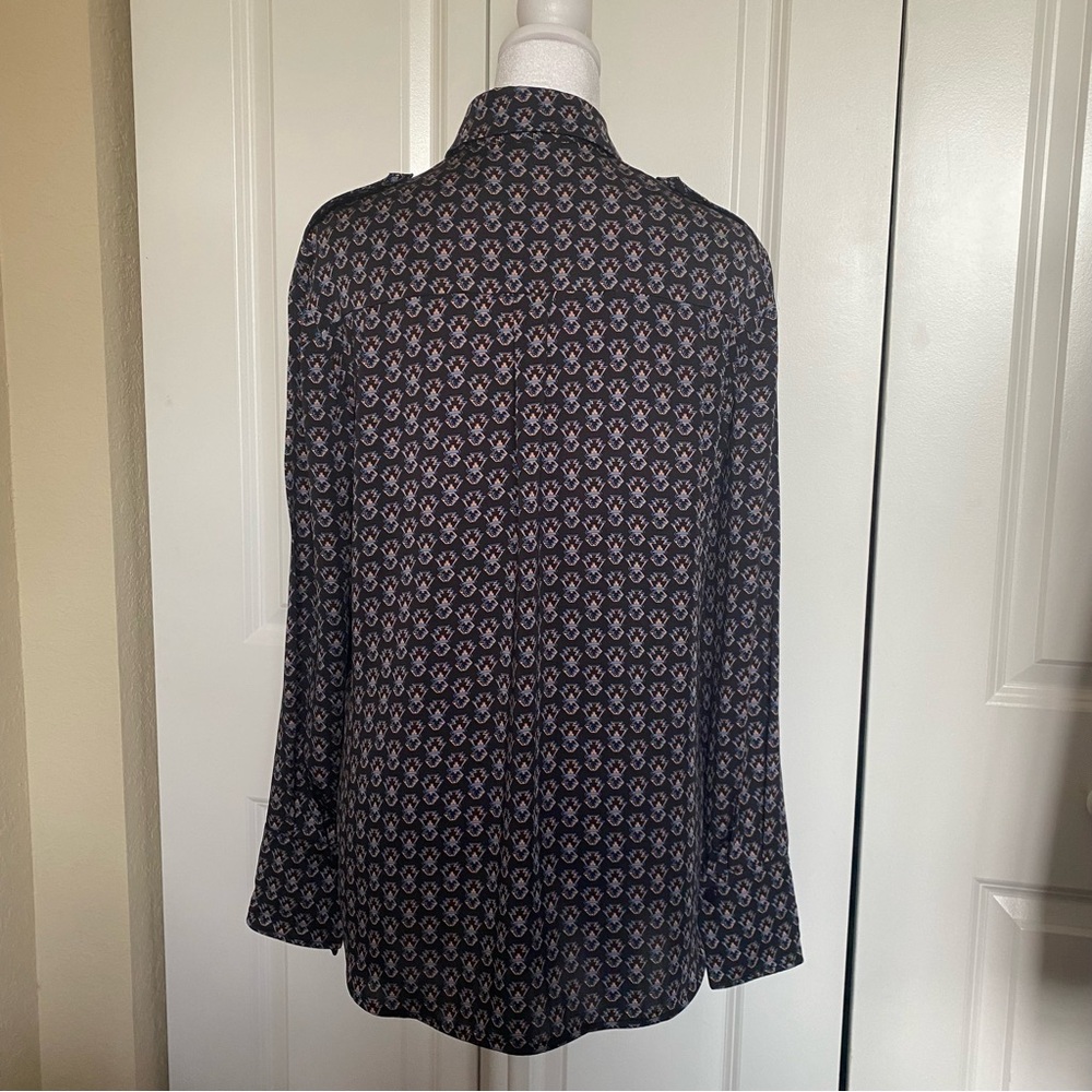 Reiss Lola Print Blouse Black Print Size 0 US - Picture 7 of 16